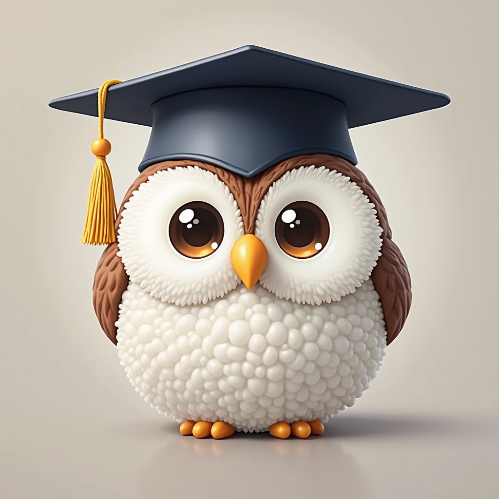 Not wearing a college cap、Cute owl rice ball