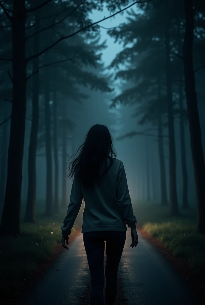 As they walked away, Lily felt a presence in the back seat at night and in a forest
