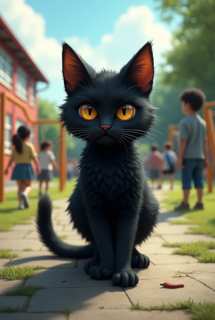 Black cat at school and gets bullied during recess 
