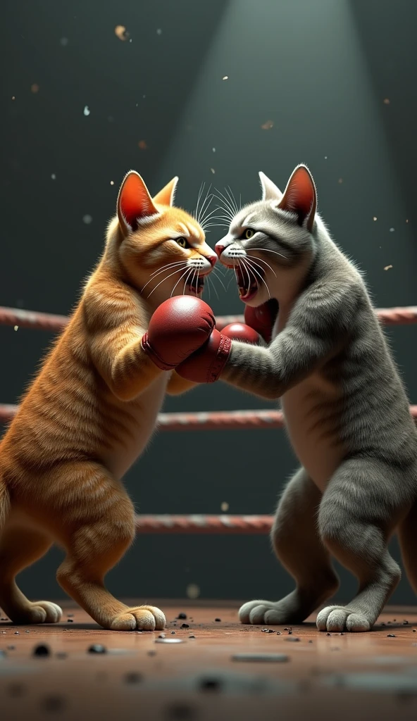 3d,Cat Real,,boxing,fight,2 people,Punch in the face,fight,Sweat flying