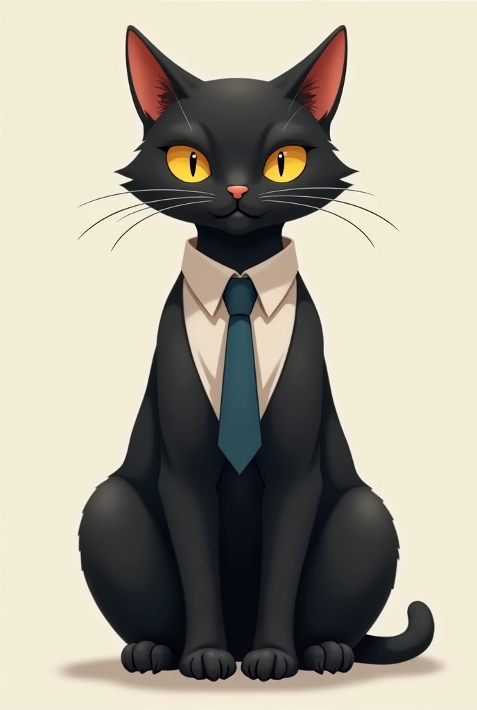 male black Cat like human with necktie