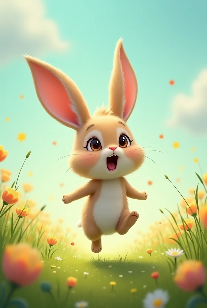 The Hopping Rabbit loved spring. He jumped between the flowers, but one day, The flowers did not grow! "¡Oh no!", said Hopping Rabbit, "The weather is very hot. Where is my spring??"