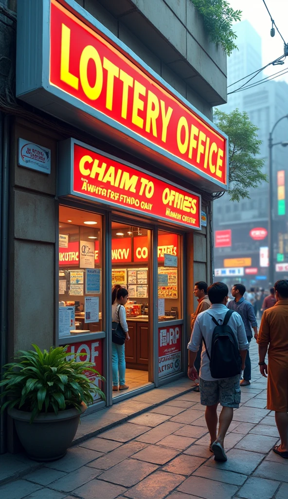 Lottery office, the signboard in front of the office will read: Kolkata Fotafot Mumbai office