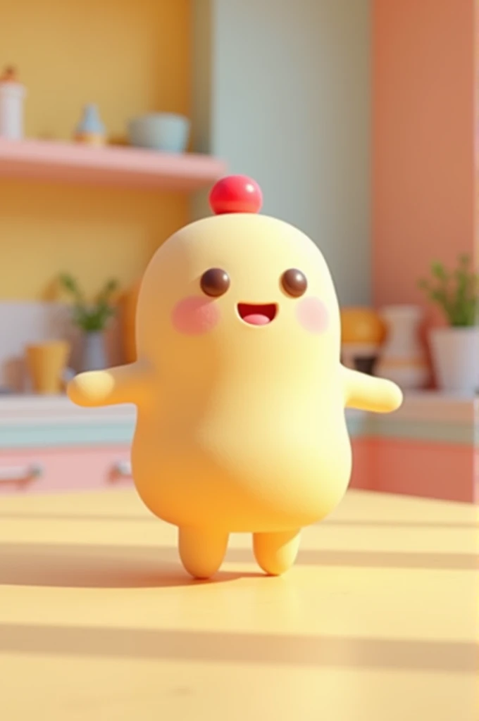 Animated piece of undecorated cake