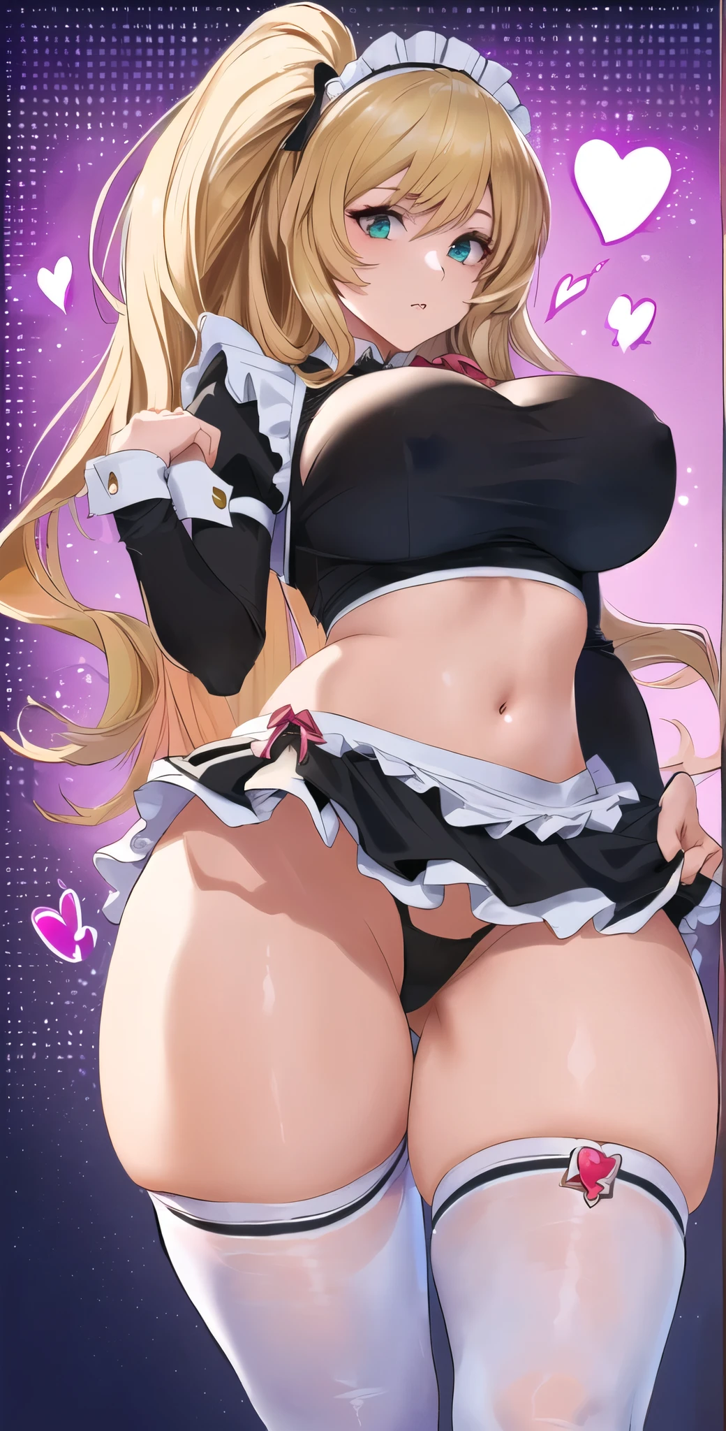 a cartoon picture of a woman in a maid outfit with a heart, oppai, cutesexyrobutts, , marisa kirisame, ( ( misa amane # ) ), thicc, ecchi anime style, anime girl in a maid costume, anya from spy x family, seductive anime girl, marin kitagawa fanart, azur lane style