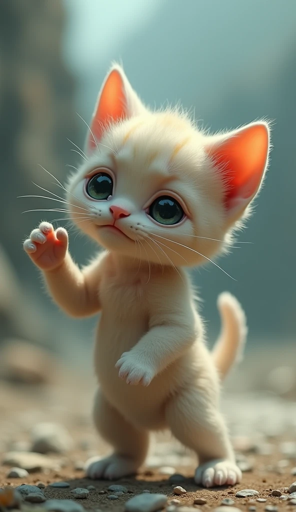 Bullied Kitten upright dance 3D crying