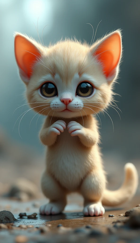 Bullied Kitten upright dance 3D crying