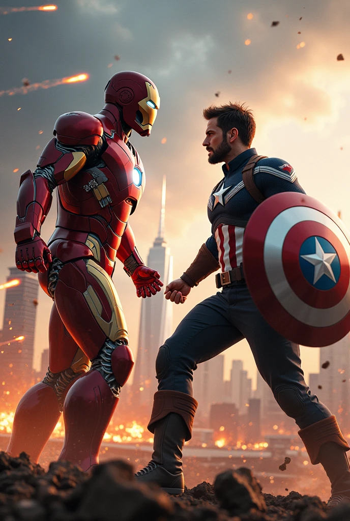 Robert Downey Jr as ironman vs captain America