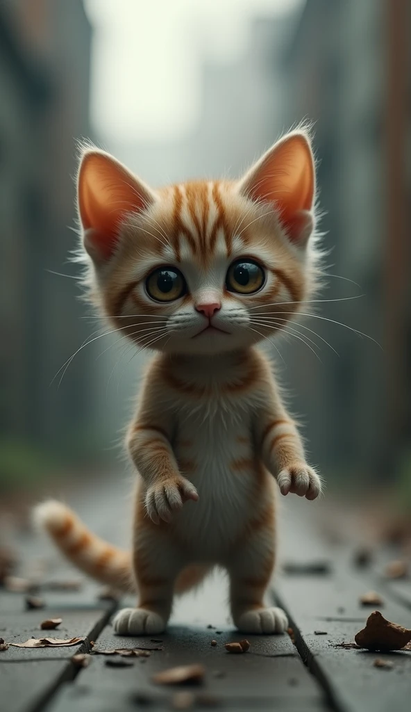 Bullied Kitten　upright　dance　3D crying sad