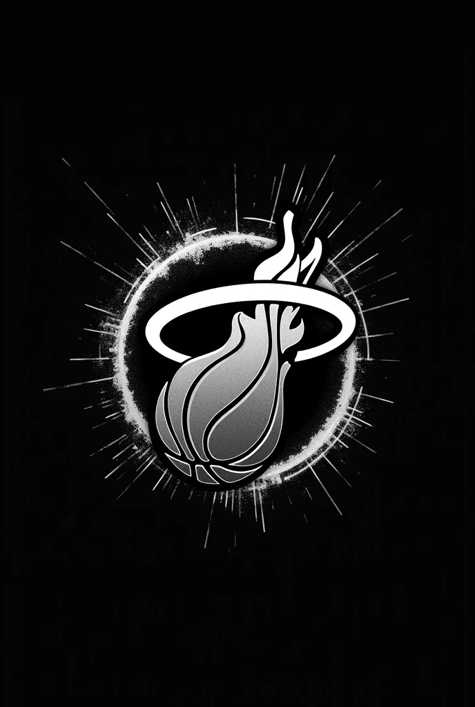 ### Logo Description:
1. **General Style:**
- **black and white:** The entire logo must be in a monochrome palette, with shadows and lights to give it depth.
- **dynamism:** The logo must convey movement and energy, reflecting the intense action of the moment on the court.
2. **Key elements:**
- **players:** The two players of the team "heat" (One jumping to dunk and the other with his arms outstretched) are the central elements of the logo.
- **The player who jumps:** Represents strength and height. in the logo, could be represented in an elevated pose, with dynamic lines around to highlight the jumping action.
- **The player with his arms outstretched:** Represents confidence and control. You could highlight this pose with lines that expand from their arms towards the edge of the logo., suggesting breadth and presence.
- **Basketball Ball:** The ball can be a central element that connects both players., perhaps placing it right between them, highlighting in white for contrast.
3. **Composition:**
- **Mark the Edge:** A circular or rectangular frame could enclose the action, with worn or zigzag edges to highlight movement and intensity.
- **bottom:** Keep the background black or dark gray so that the white elements and gray details stand out..
4. **animation:**
- **Initial Transition:** The logo could start with just simple lines or an outline., which slowly fills in with details in a hand drawn style, Capturing the essence of the photo.
- **motion:** While the details are being drawn, The jumping player could appear dynamically, simulating an upward movement, and the player with his arms outstretched could appear with a "burst" of lines that expand from it.
- **final:** The ball may slowly spin in the center at the end of the animation, before the whole logo stops at one point