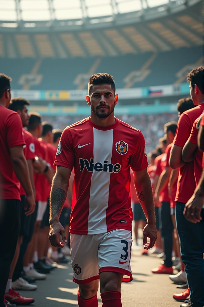 Image of Paolo Guerrero arriving at the stadium "Matute" Alejandro Villanueva