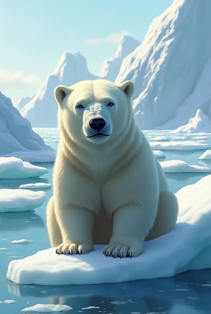 Brave Polar Bear loved winter and ice. but one day, The ice began to melt! "¡Oh no!", said Polar Bear, "Climate change is melting my home."