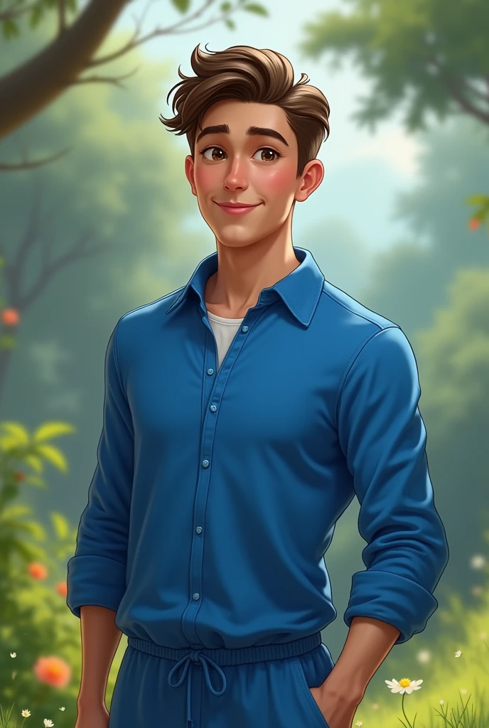 Boy in blue clothes, age 20 years 