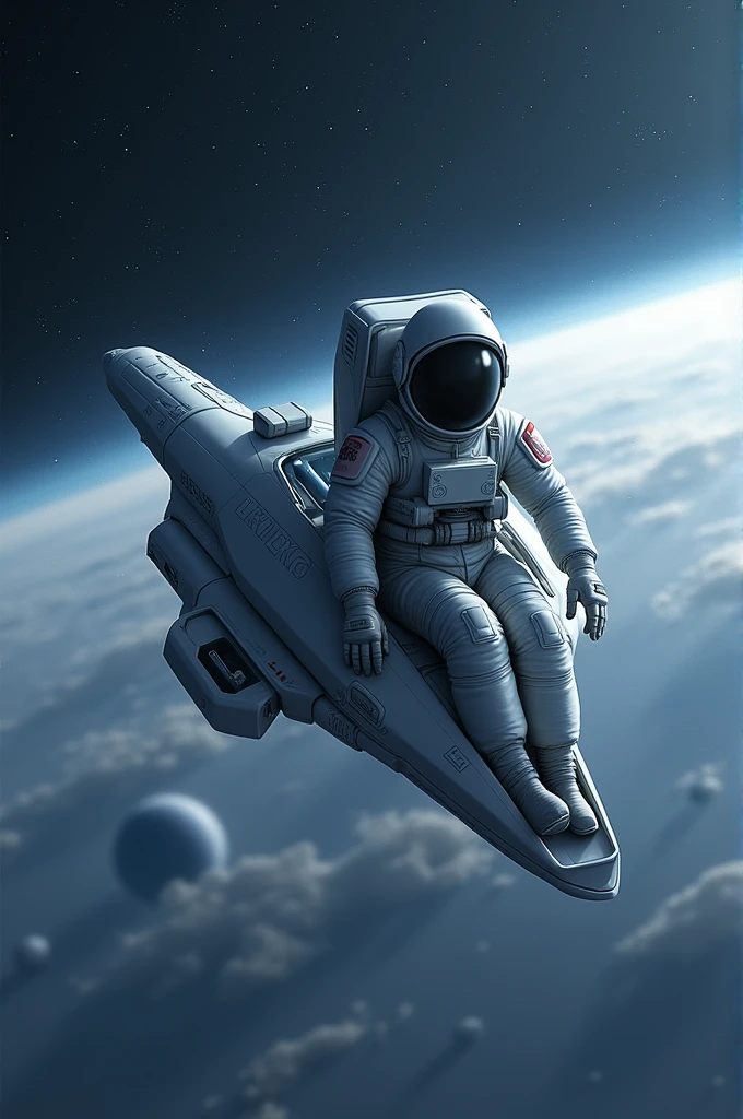 Human in space whith car