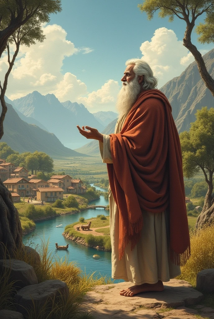 
In ancient times, in a village surrounded by mountains and rivers, There lived a wise man named Thales. Thales was known for his insatiable curiosity about the world around him.. I was watching the sky, animal behavior and seasonal changes, and began to ask the first questions about nature. His research was rudimentary, based on observation and philosophical thought.