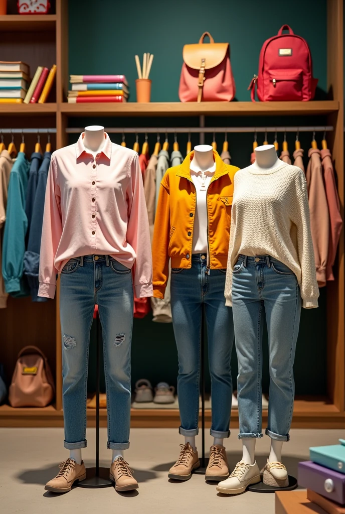 Design a back-to-school themed clothing display