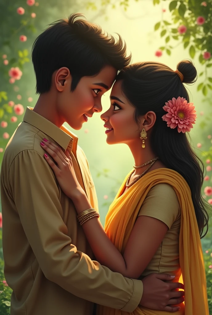 Muslim boy and hindu girl kising