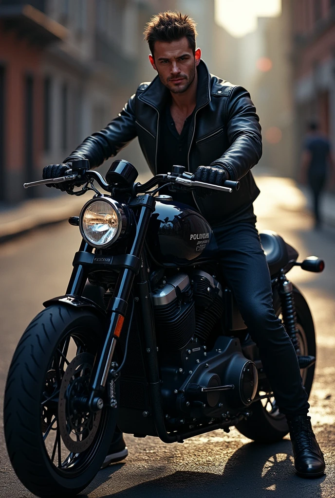 Thomas Brodie sitting on a motorcycle