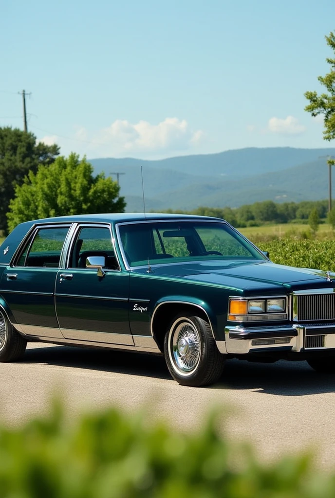 Grand marquis car year 2015, Navy blue and navy green color, next to logo "Enrique"