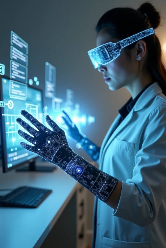 Gloves that can project Hologram Technology 3D Smart Glasses