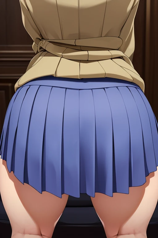 Every detail、Gal、From the back、masterpiece、Woman facing backwards、Pleated Skirt、((Super close-up on the butt、,Zoom in on your butt,))、From the waist to the thighs
