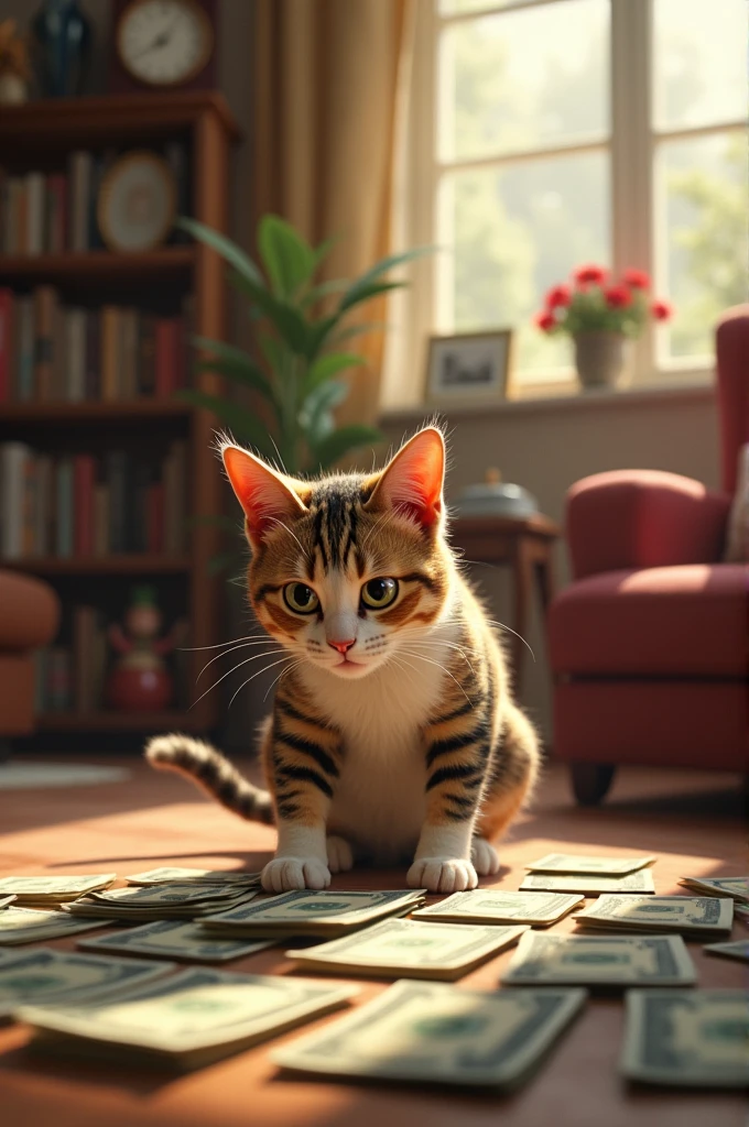 Cat stealing money