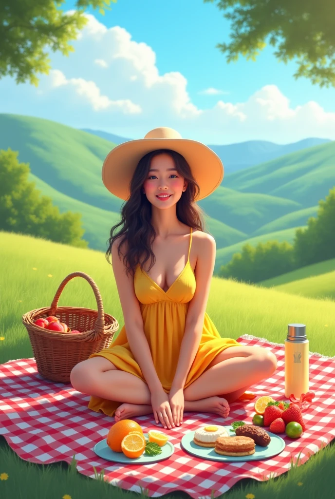 Create a picnic woman


