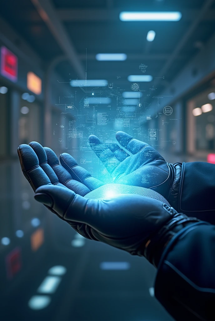 Gloves that can project Hologram Technology