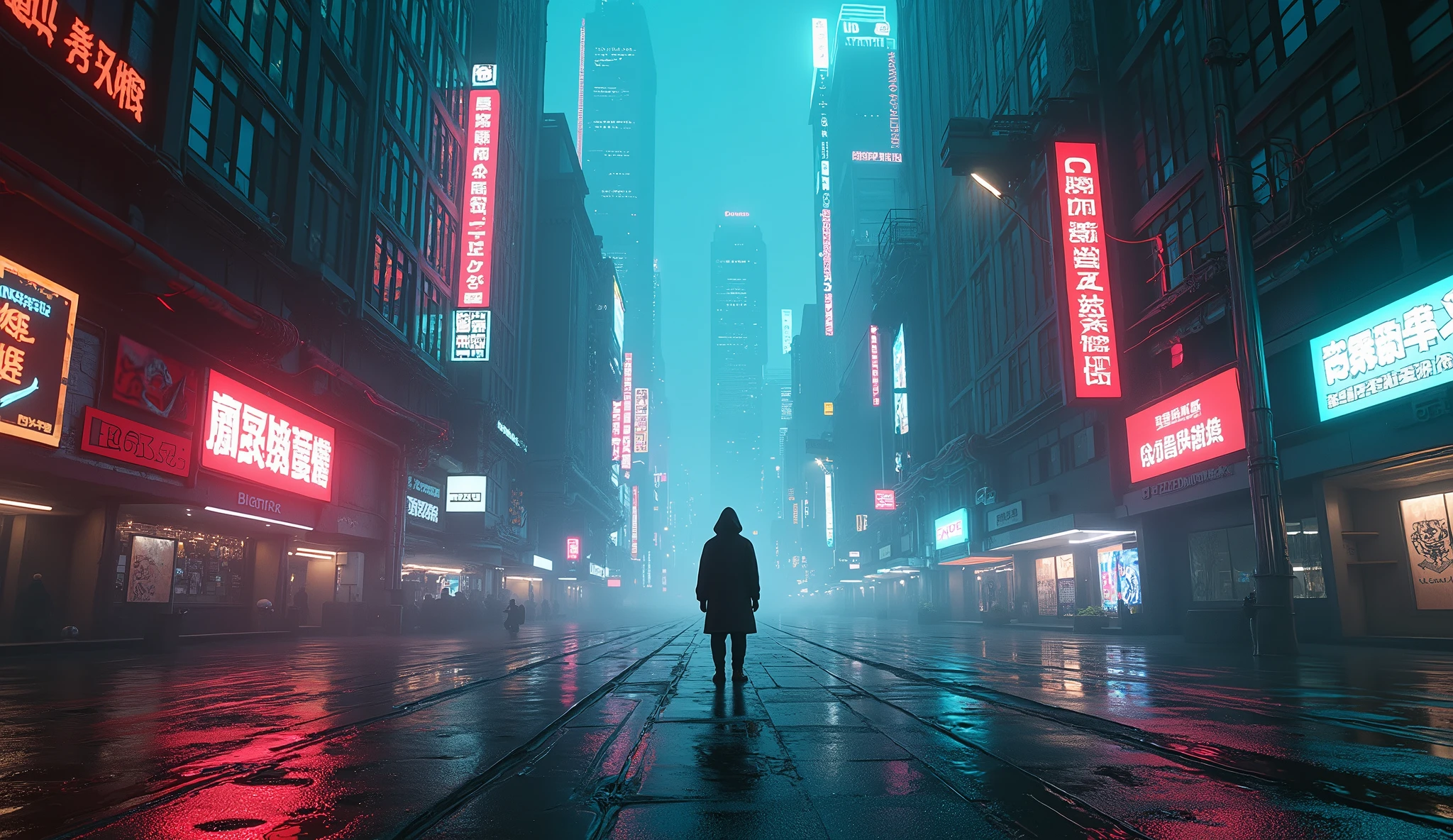 Cyberpunk inspired, Ultrawide, dark neon