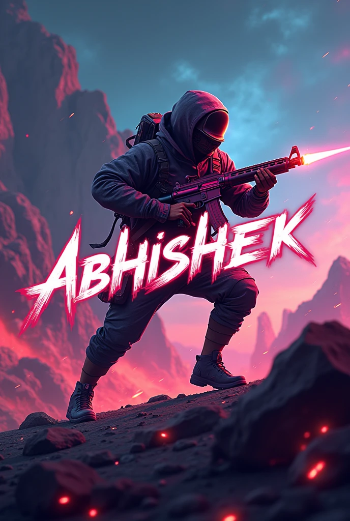 Create a you tube banner from my name ABHISHEK and make it for free fire game banner mor gaming form free fire 