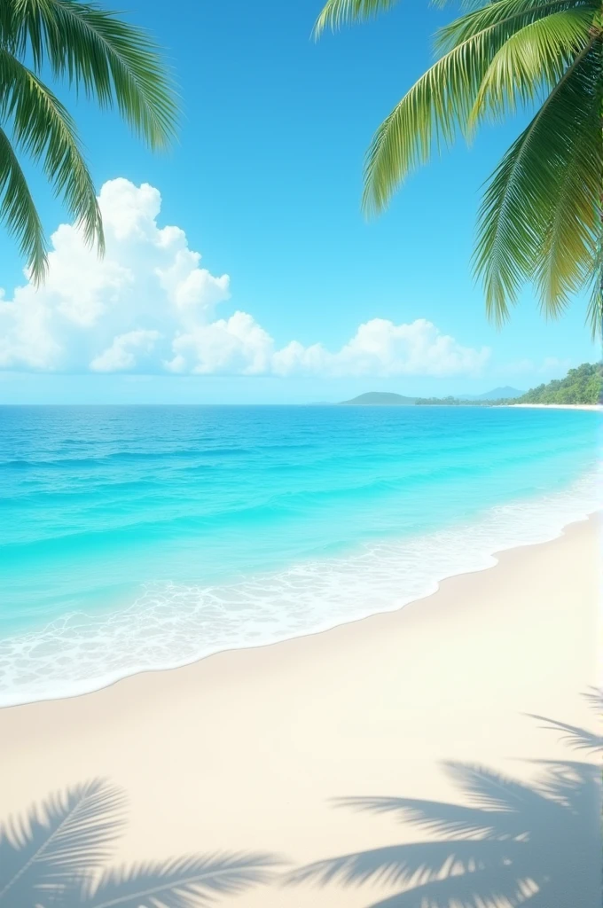 Blue beach and white sand
