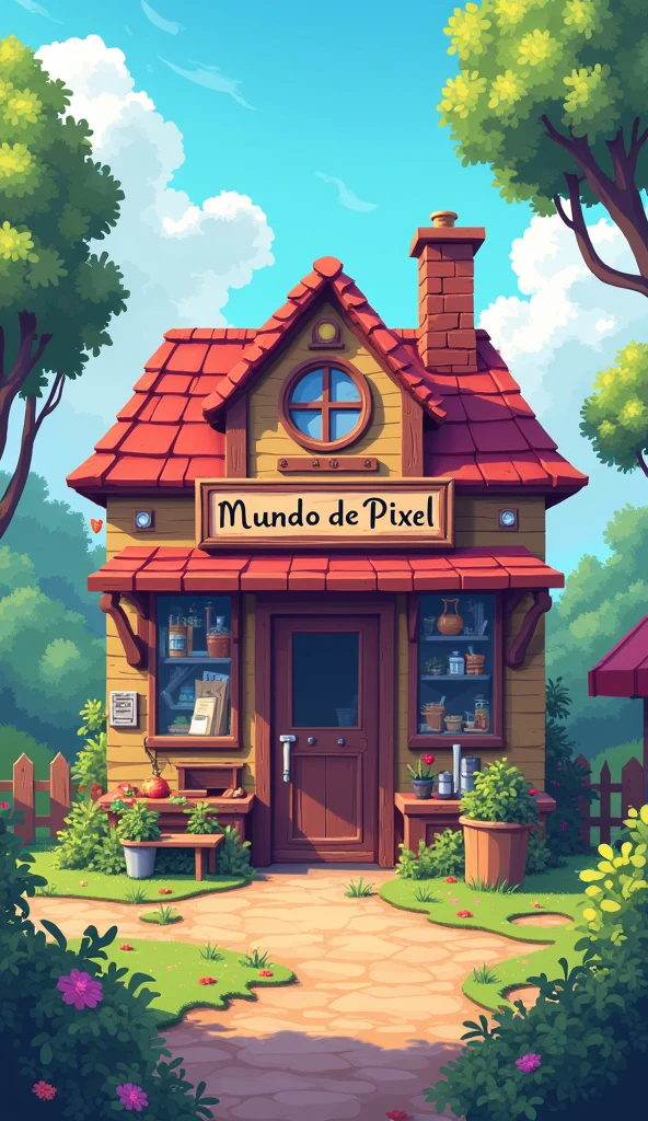 pixel art, store with closed sign,mundo de pixel pixel art, fantasy and pixel world
