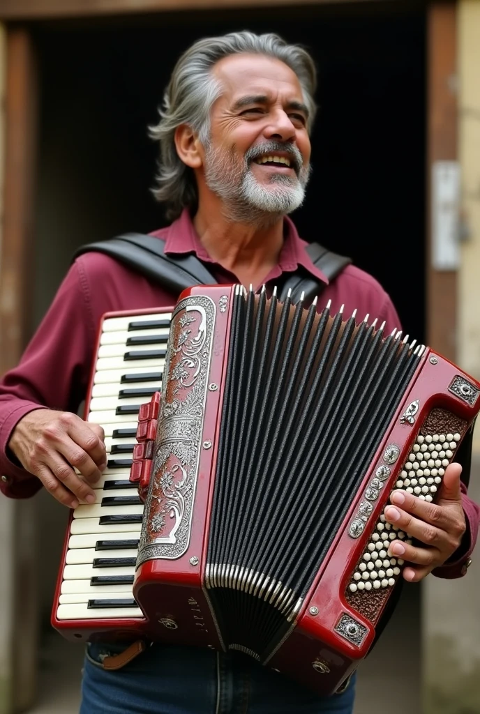 Vallenato accordion that is not keyboard, that same one now with a man playing it