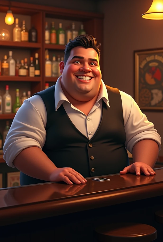 A handsome chubby man who temp everybody with his high carisma, bartender