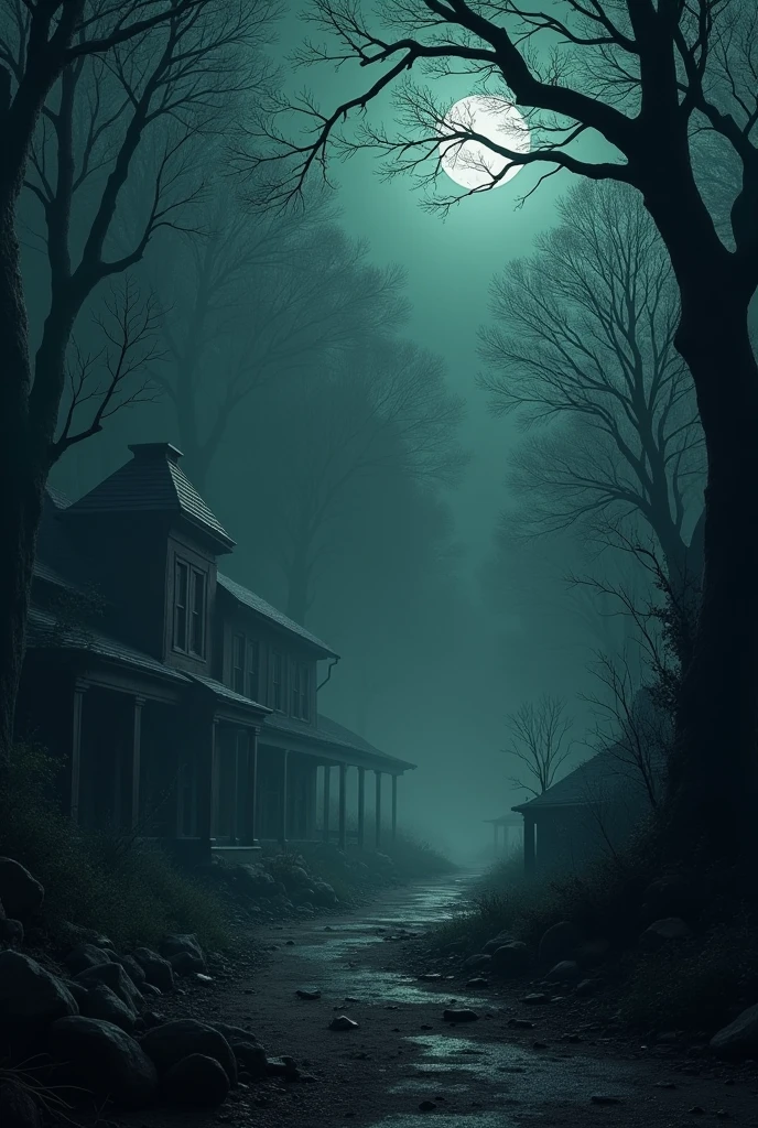 deserted nation night time forest all around