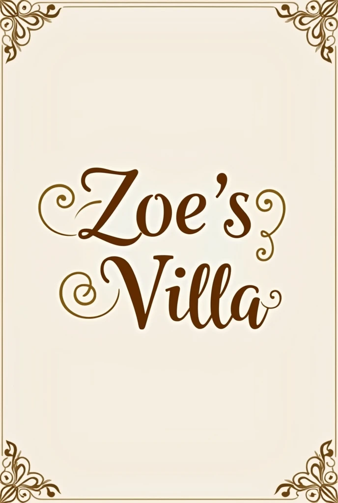 Font designs for text phrase "Zoe&#39;s Villa"