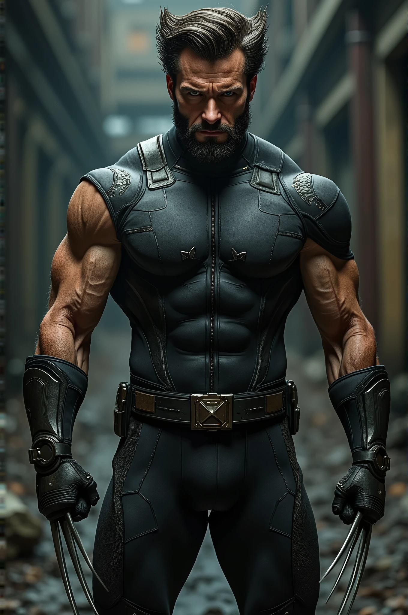 Wolverine wears a tight suit 