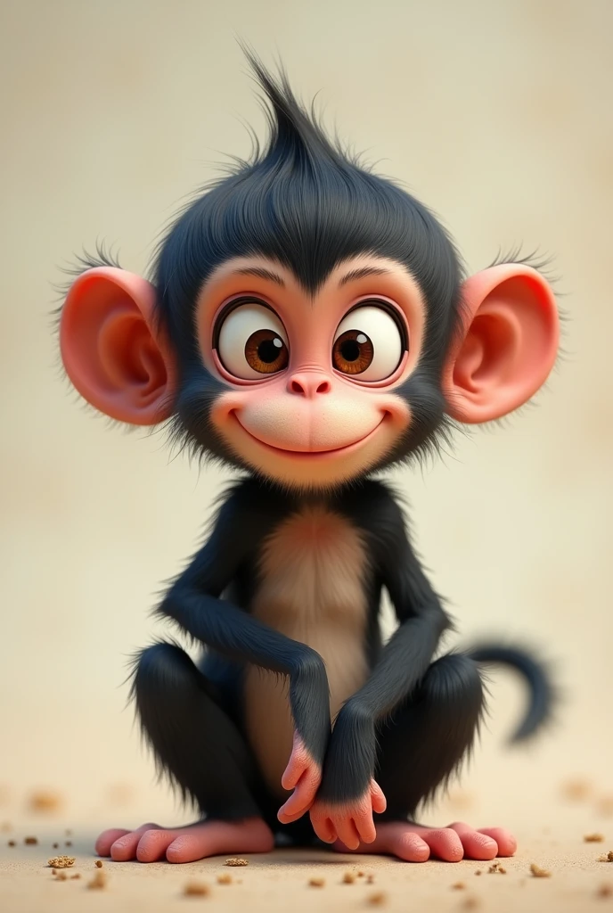 Monkey with a bowlcut
