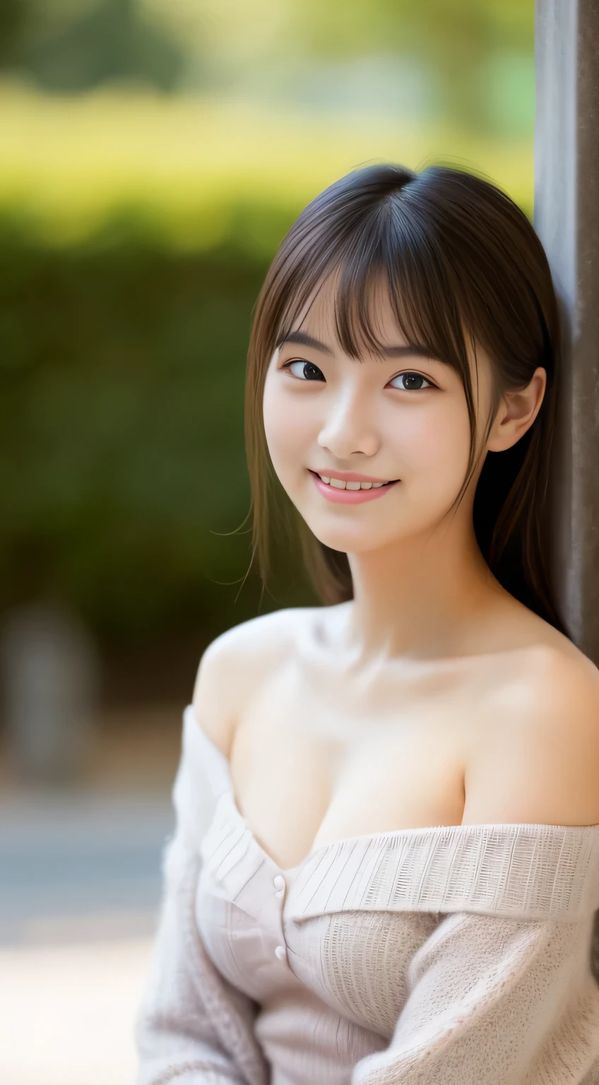 masterpiece,best quality,(Japanese girl),((Beautiful girl)),cleavage,(off shoulder:1.2),(perfect body beauty:1.2),(shy smile),From slightly above