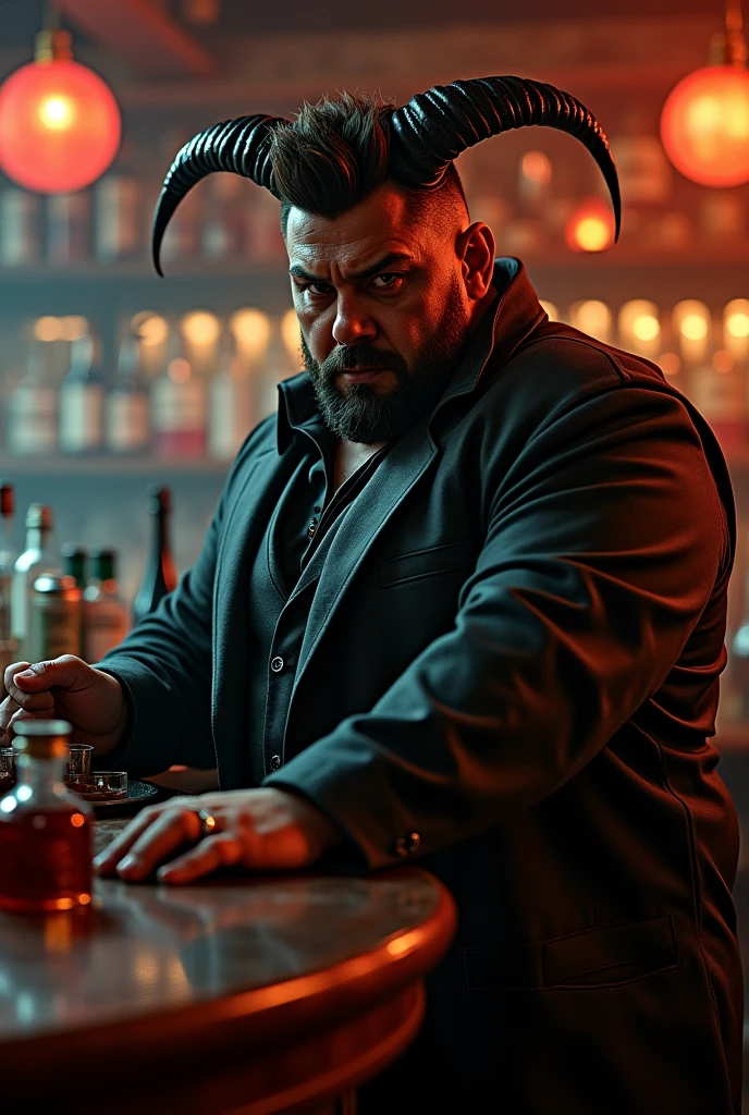 A handsome big, chubby man who temp everybody with his high carisma, bartender, Demon like