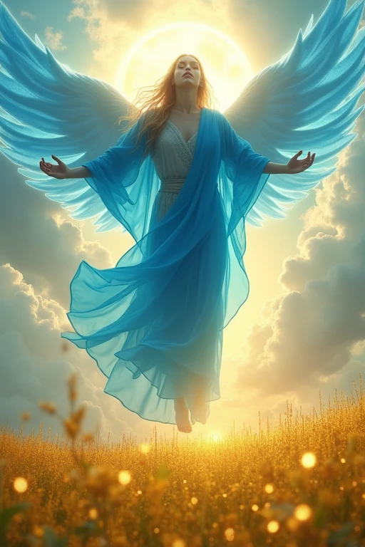 He shall be clothed in blue, and shall descend upon the golden field.
