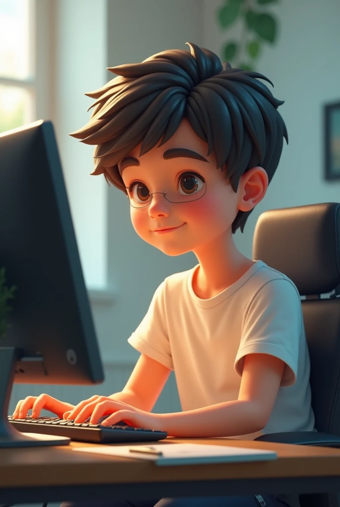 Computer Operater A Cute Boy