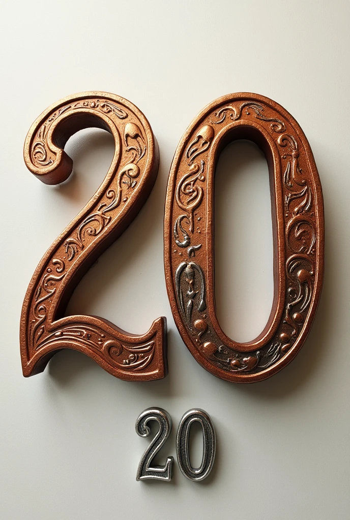 Create the word NORTEÑO in copper color and below the number 4-20 a little bigger with another font style and in silver color