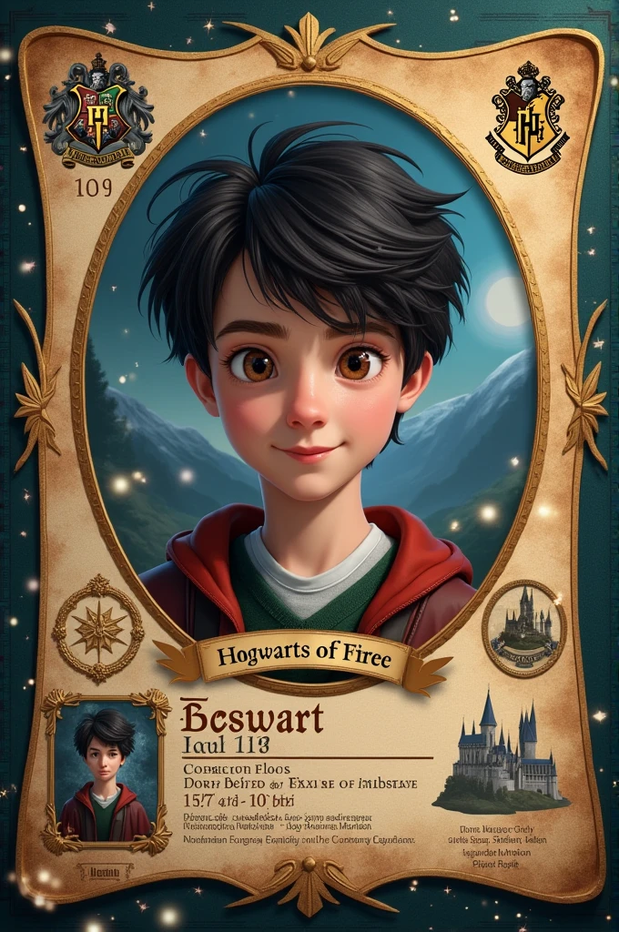 Creat Boy ID card for Hogwarts student