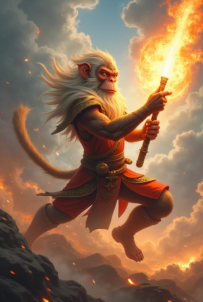 Monkey king and whit fire gun