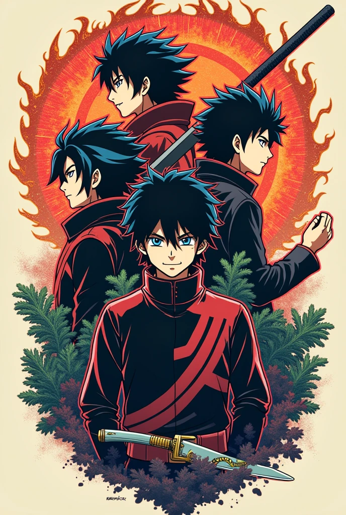 Let's draw a Demon Slayer team shirt.