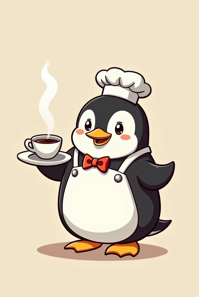 Barista cartoon penguin (simple)
No background
