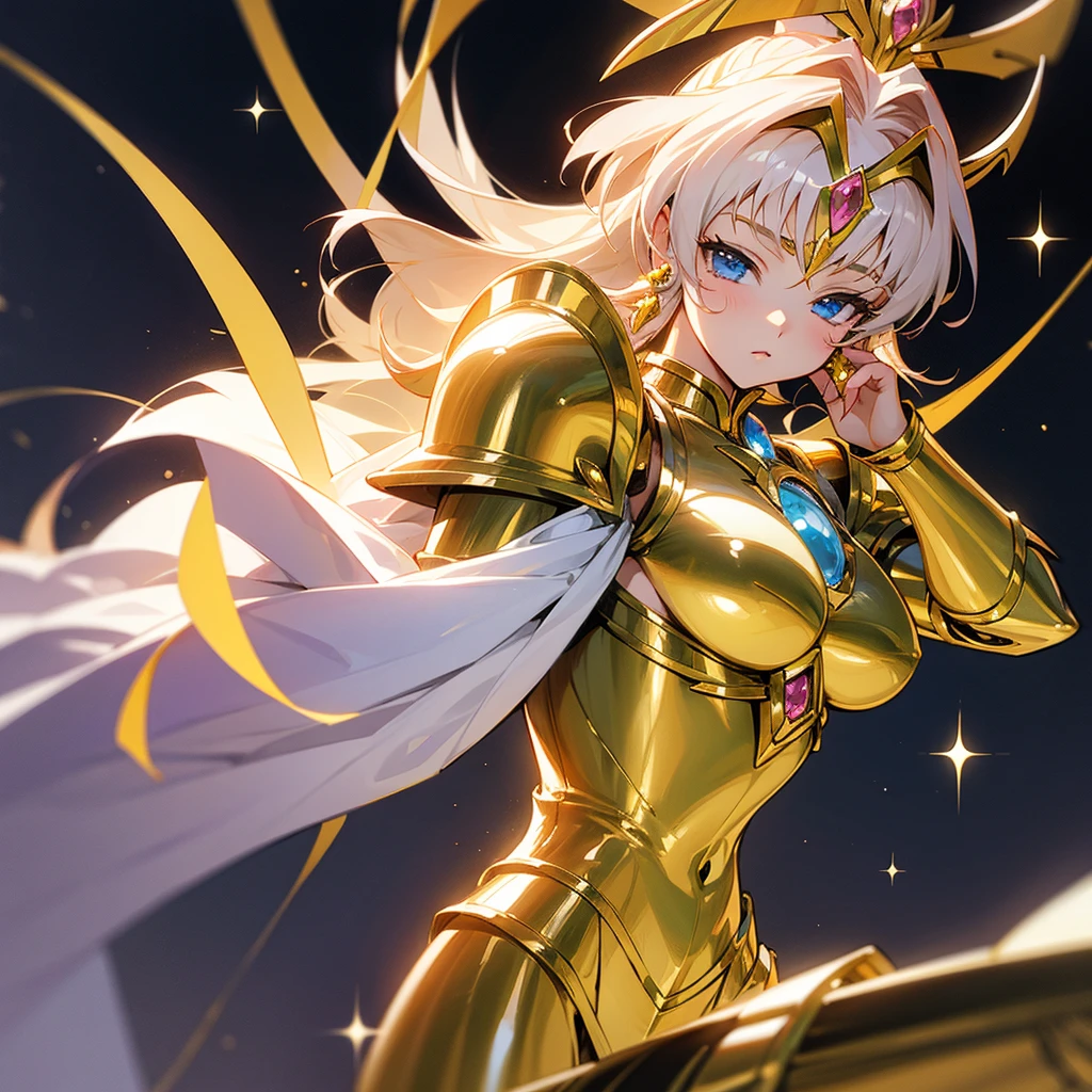 Beautiful girl from the Saint Seiya manga with golden armor