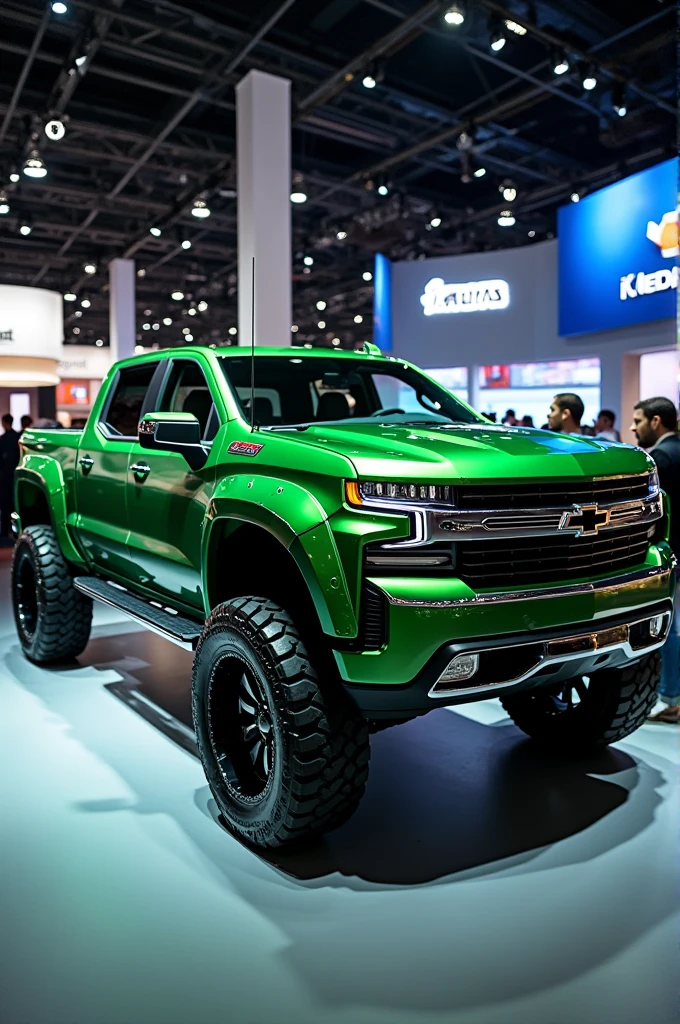 Silverado year 2002, imedia booth metallic green color