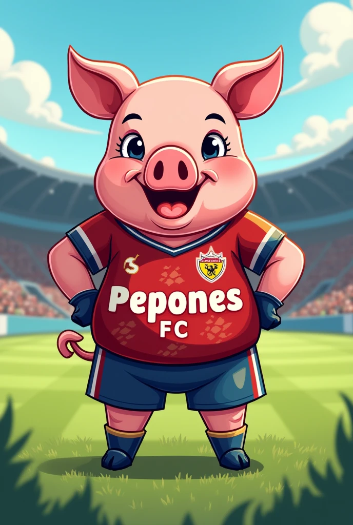 Football logo of a pig called Pepones Fc
